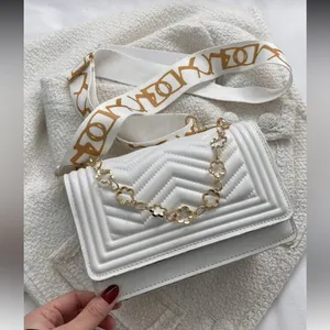Chic White and Gold Crossbody Bag NTW mt31 thumbnail 5