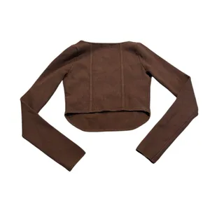 PROMISE cropped brown square neck sweater thumbnail 5