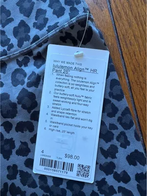 Lululemon Align High Rise 25” True Leopard Black Multi Size 4 NWT thumbnail 4