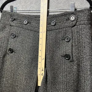 Max Studio Herringbone Sailor Wide Leg Pants Black White Button Front Size‎ 4 thumbnail 5