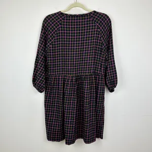 Madewell Plaid Flannel Shirt Dress Raglan Button Front Casual Oversized US 0 NWT thumbnail 13