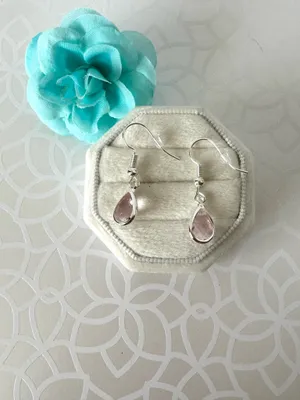 Pink Water Drop Earrings thumbnail 2