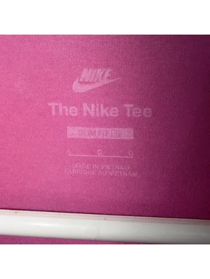 Nike The Nike Tee Pink Embroidered Swoosh Short Sleeve T-Shirt Women’s Size L thumbnail 5