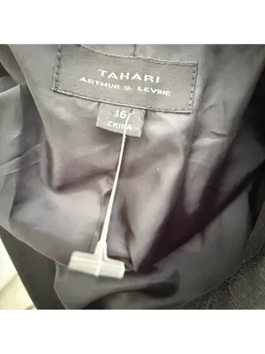 NEW Tahari Arthur S Levine Black Contrast Stitch Pocket Blazer Jacket Size 16 thumbnail 8