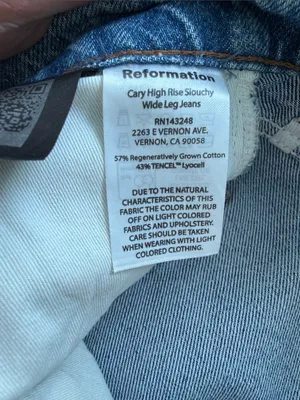 Reformation Cary High Rise Slouchy Wide Leg Jeans Size 27 Colorado Wash thumbnail 4