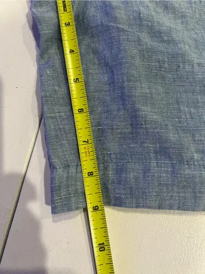 LOFT High-Waisted Blue Linen-Blend Pleated 16 thumbnail 5