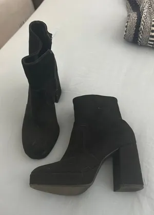 Black ankle booties Size 7 thumbnail 1