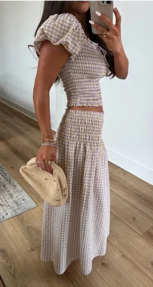 Lavender/Lemon Gingham Set Purple thumbnail 1