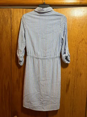 Lulus Lifestyle Blue and White Striped Long Sleeve Shirt Dress thumbnail 8