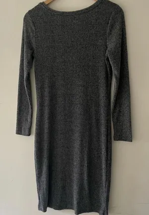A New Day Charcoal‎ Gray Sweater Dress - Long Sleeve thumbnail 1