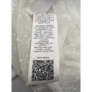 Missguided Longline Tie Front Cardigan Womens Medium White Sheer‎ Textured NWT thumbnail 7