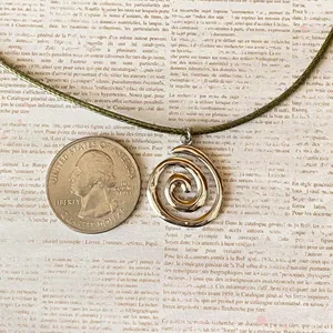 Handmade stainless steel spiral swirl uzumaki funky boho grunge style necklace🌀 thumbnail 7