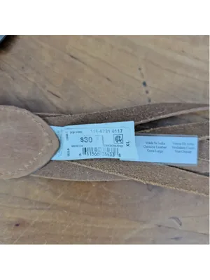 New Vachetta Leather Segmented Belt XL Brown thumbnail 2
