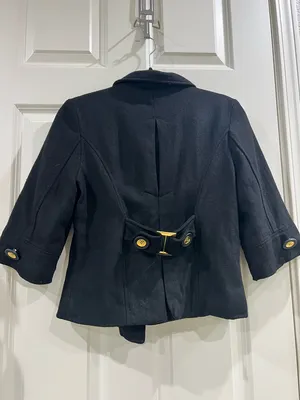 Vintage Apple Bottoms 3/4 Sleeve Peacoat – Black Wool Blend – Size S thumbnail 3