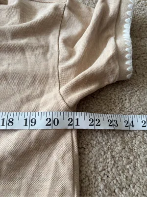 Tuckernuck sandstone Pique Holmes Boyfriend Polo beige short sleeve size small thumbnail 14