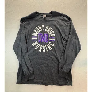 Jerzees Mount Union Nursing UMU Long Sleeve Shirt Charcoal Gray XL Collegiate thumbnail 2