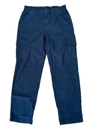 American Eagle Black Cargo Pants Stretch Waist Zip Fly‎ Womens 4 Sporty Utility thumbnail 1