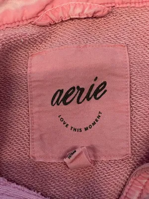 Aerie Shirt Womens XS Pink Terry Button Up Collared Long Sleeve Pocket Top thumbnail 8