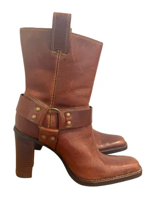 Steve Madden Melita Brown Leather Harness Boots Size 9 thumbnail 1