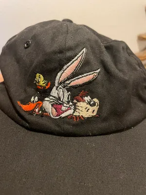 Looney Tunes Vintage 90s taz & Tweety Bird Snapback Hat Black , Clean thumbnail 2