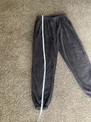 Women’s XL Dark Gray Plush Fleece Lounge Jogger Pants Soft Cozy Relaxed Fit thumbnail 3