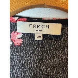 FRNCH Paris Dress Women Small Black Red Floral‎ Print Fit And Flare Mini Boho thumbnail 10