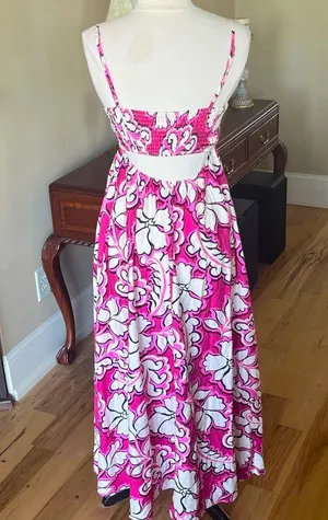 Meet Me in Santorini Magenta Pink Floral Maxi Dress New thumbnail 4
