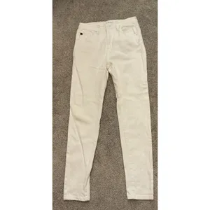 Kancan Straight Leg High Rise White Denim Jeans, 27 thumbnail 2