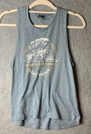 Burn Bootcamp Tank Womens XS Blue Matthews Est.‎ 2015 Workout Gym Exercise thumbnail 1