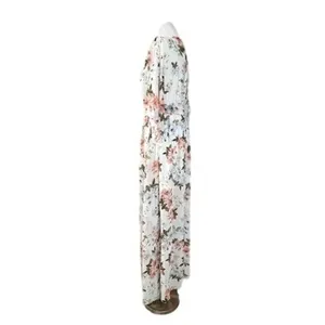 Baltic Born Kia Floral Kimono Maxi Dress LARGE White Pink‎ Bohemian Feminine thumbnail 4