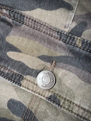 Duplex Y2k / 90s Style Olive Camouflage Bootcut Flare Jeans. Size 8 Petite thumbnail 7