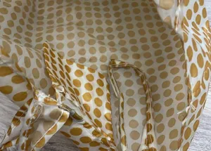 Ikea Gold & White Polka Dot SKYNKE Reusable Shopping Bag Approximately 14"X14.5" thumbnail 7