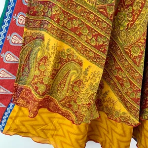 Reversible Maxi Wrap Skirt BINW308 Yellow thumbnail 3