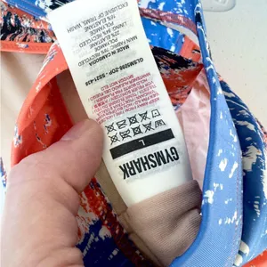 Like New - GYMSHARK High Neck Bikini Top Blue Orange Size LARGE Padded thumbnail 3