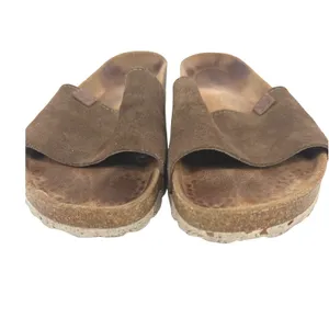 BioStep Slide Sandals Women 9.5 Brown Suede Leather Cork Footbed Bohemian Casual thumbnail 3