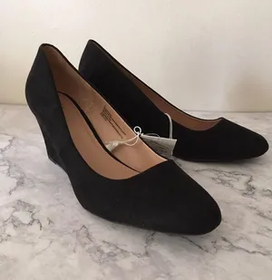 Black Wedge Heels, Size 11 thumbnail 1