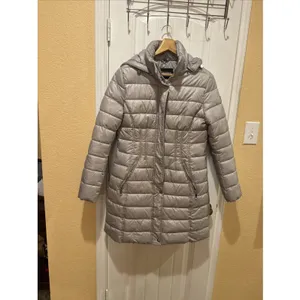 Guess Womens M Puffer Grey Hooded Jacket Black Size M thumbnail 5