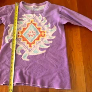 Vintage 70s 80s purple batik thermal top Size Small thumbnail 12
