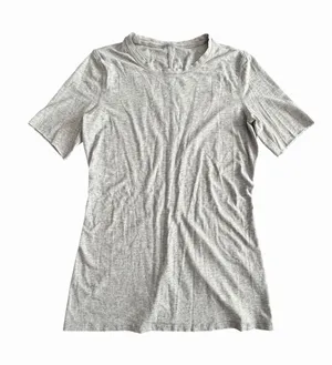 Lululemon Shirt Women XS Soft Gray Lightweight Running Casual Logo READ #JJJ6-1 thumbnail 1
