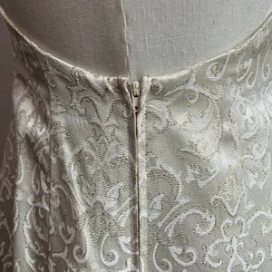 Hyphen Vintage Y2K Ivory Champagne Metallic Gold Low Back Prom Gown Sz 5/6‎ thumbnail 7