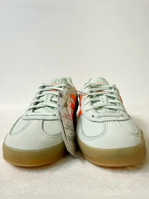 NWT Adidas Gazelle Indoor Linen Green Solar Orange Size 7 thumbnail 5