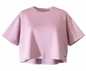 Lee Cropped T-Shirt Women's XS Pink Short Sleeve Crew Neck Logo Hem‎ thumbnail 1