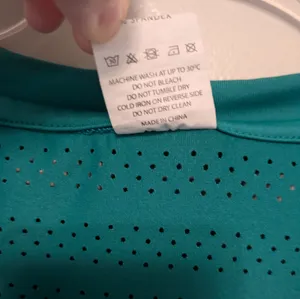 Zyia Teal Chill Long Sleeve Perforated Striped Tee Shirt Long Sleeve Medium thumbnail 5