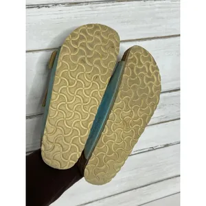 Birkenstock Arizona Washed Metallic Aqua Blue Leather Sandals Size EU 39 US 8 thumbnail 10