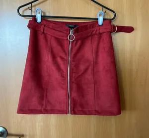 Forever 21 Burgundy Faux Suede Skirt thumbnail 1