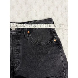 Levi's 501 Black Washed-out Denim Cut-off Button Fly Summer Beach Shorts 28 thumbnail 6