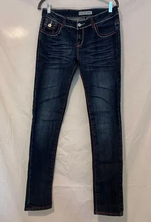 Silver Diva Y2K Red Cross Rhinestone Low Rise Jeans thumbnail 3