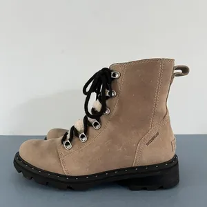 Sorel Lennox Shearling Cozy Canoe Tan Suede‎ Lace Up Lug Sole Boots thumbnail 4