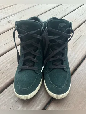 Sorel Black Suede High-Top Wedge Sneaker thumbnail 10
