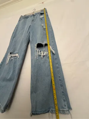 Wrangler Women Light Wash Distressed Mid Rise Loose Straight Sz 6 28x30(A876) thumbnail 5